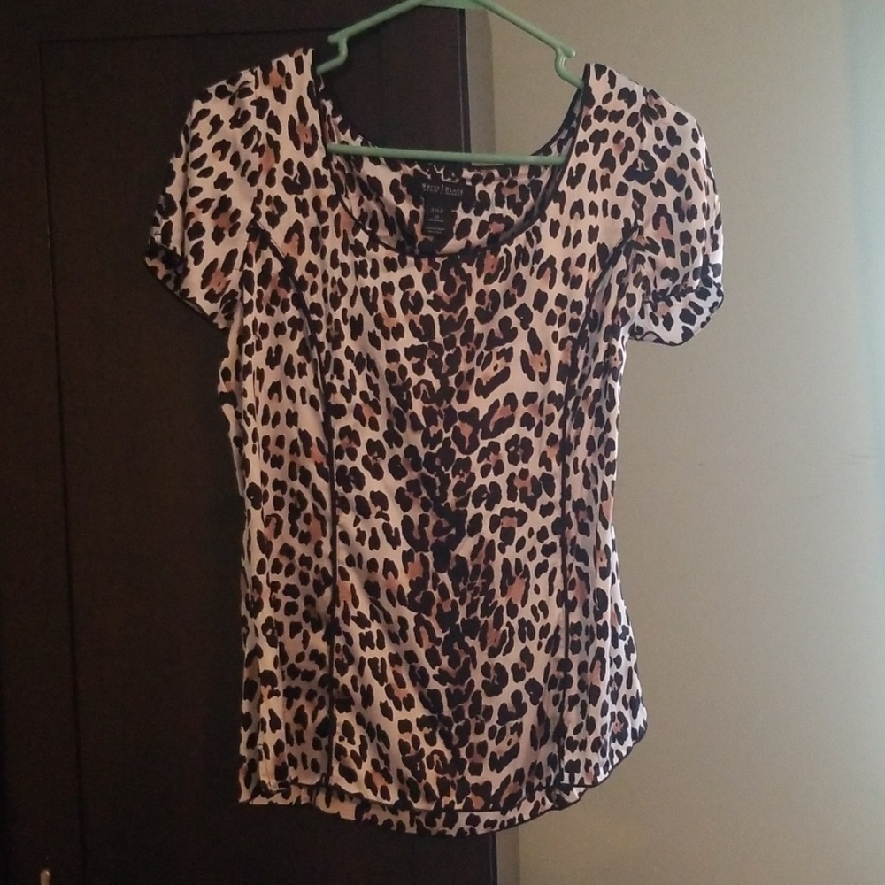 White House Black Market silk print shirt